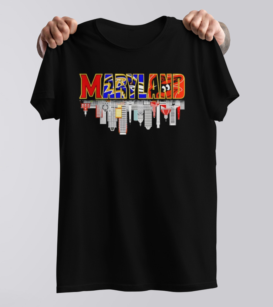 Maryland Sports Team City Skyline 2026 Urban Skyscraper Scene T-Shirt