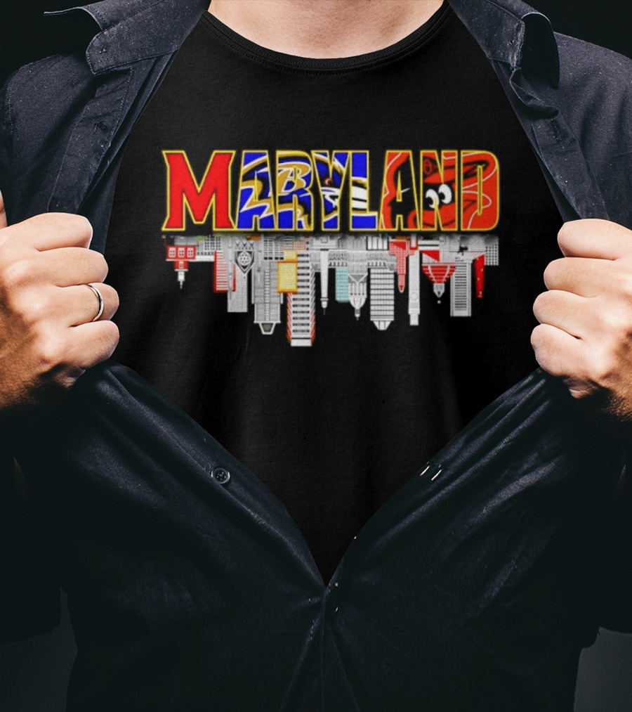 Maryland Sports Team City Skyline 2026 Urban Skyscraper Scene T-Shirt