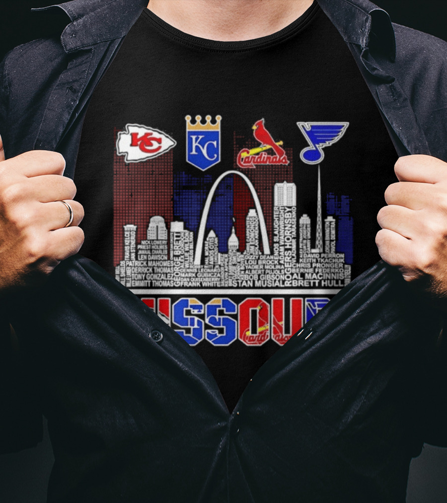 Missouri Skyline Kansas City Chiefs Royals Cardinals Blues T-Shirt