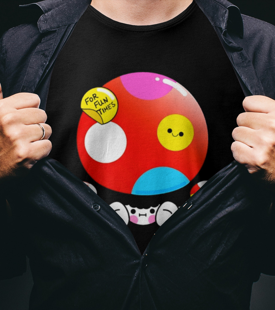 Mushroom Fun Times Bright Polka Dot T-Shirt