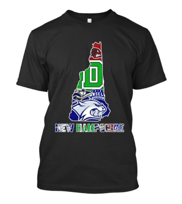 New Hampshire State Map Saint Anselm Hawks Wildcats Dartmouth Big Green 2026 T-Shirt
