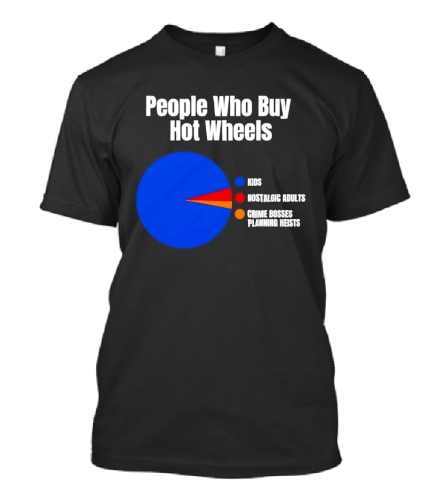 People Who Buy Hot Wheels Nostalgic Adults Crime Bosses Planning Heists Pie Chart T-Shirt