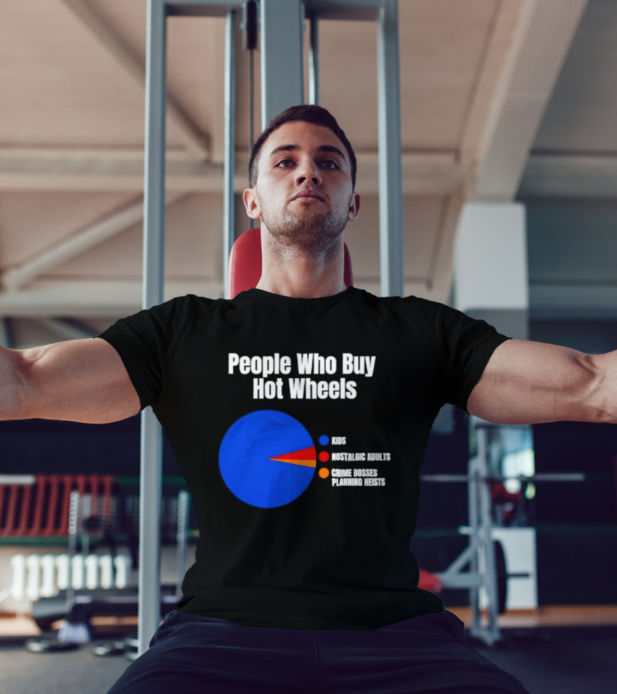 People Who Buy Hot Wheels Nostalgic Adults Crime Bosses Planning Heists Pie Chart T-Shirt