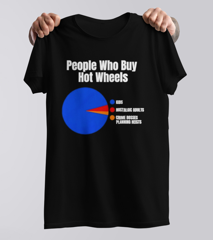 People Who Buy Hot Wheels Nostalgic Adults Crime Bosses Planning Heists Pie Chart T-Shirt