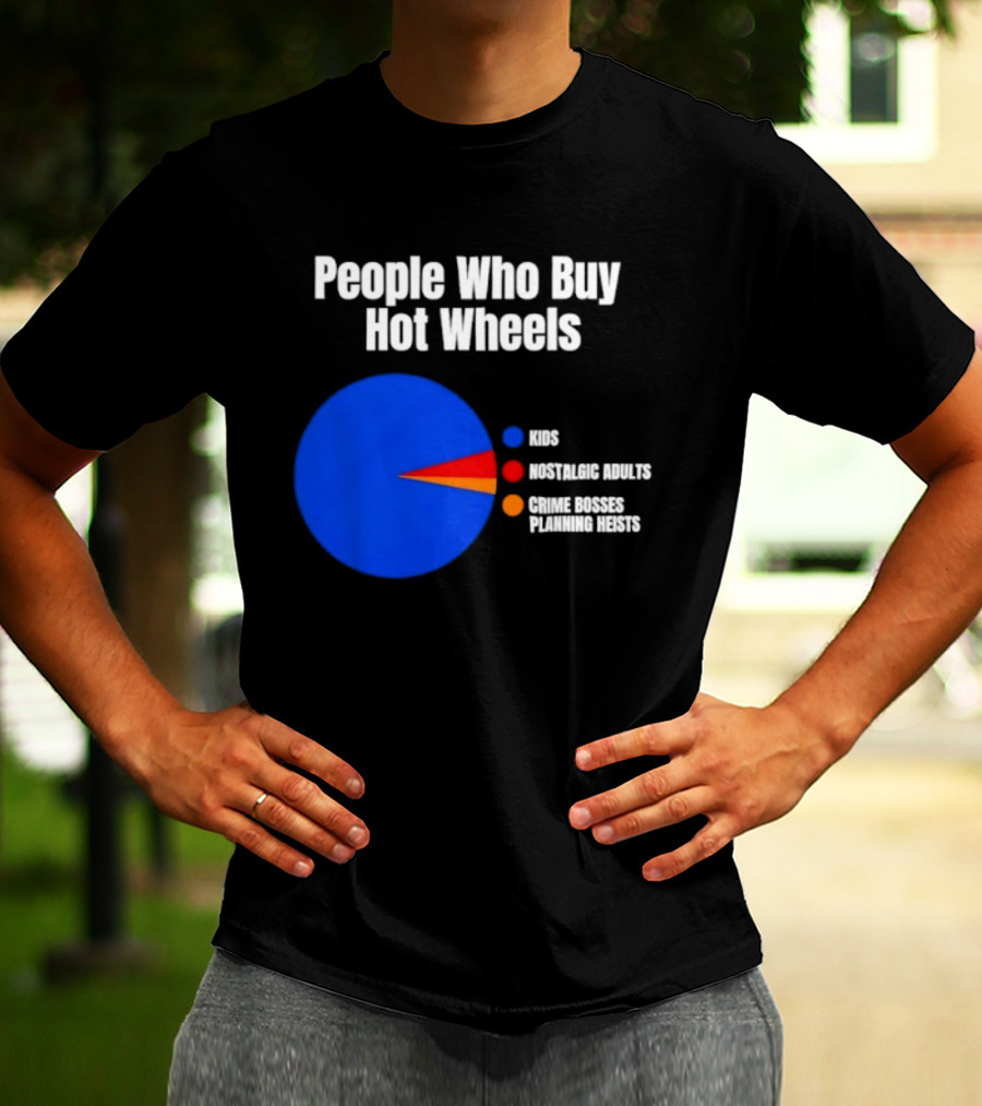 People Who Buy Hot Wheels Nostalgic Adults Crime Bosses Planning Heists Pie Chart T-Shirt