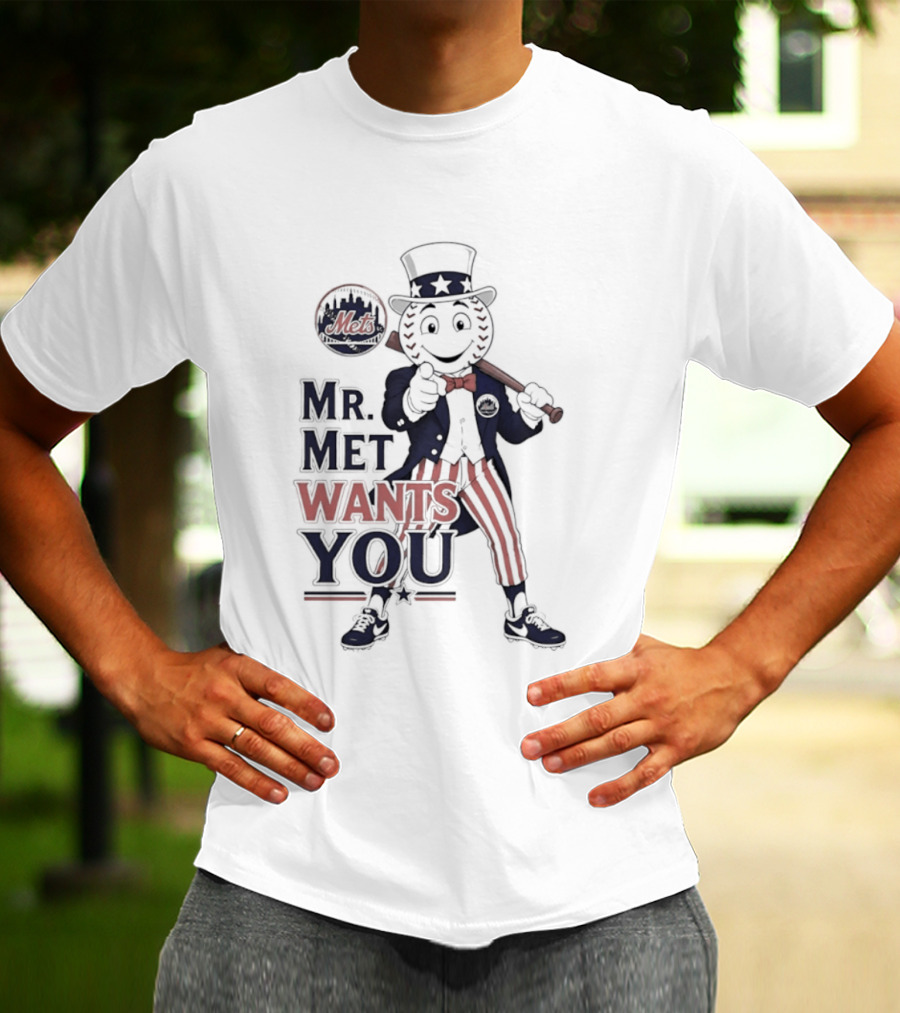 Mr. Met Wants You New York Mets Uncle Sam Baseball Fan T-Shirt