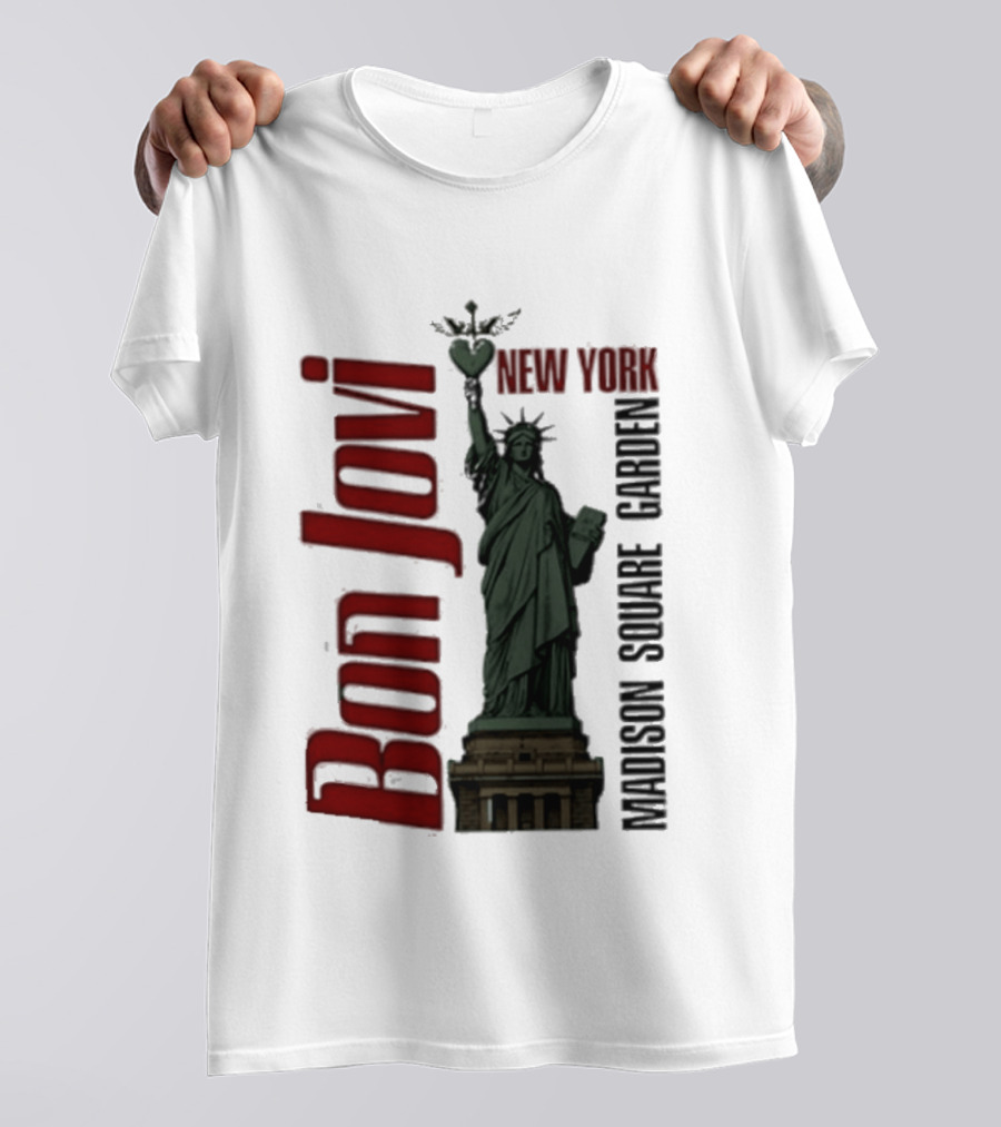 Bon Jovi Statue Of Liberty New York Madison Square Garden T-Shirt