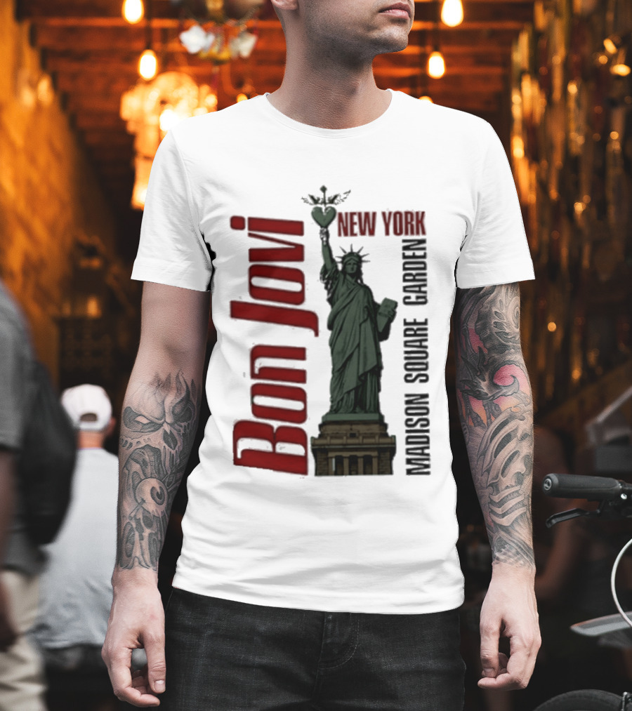 Bon Jovi Statue Of Liberty New York Madison Square Garden T-Shirt