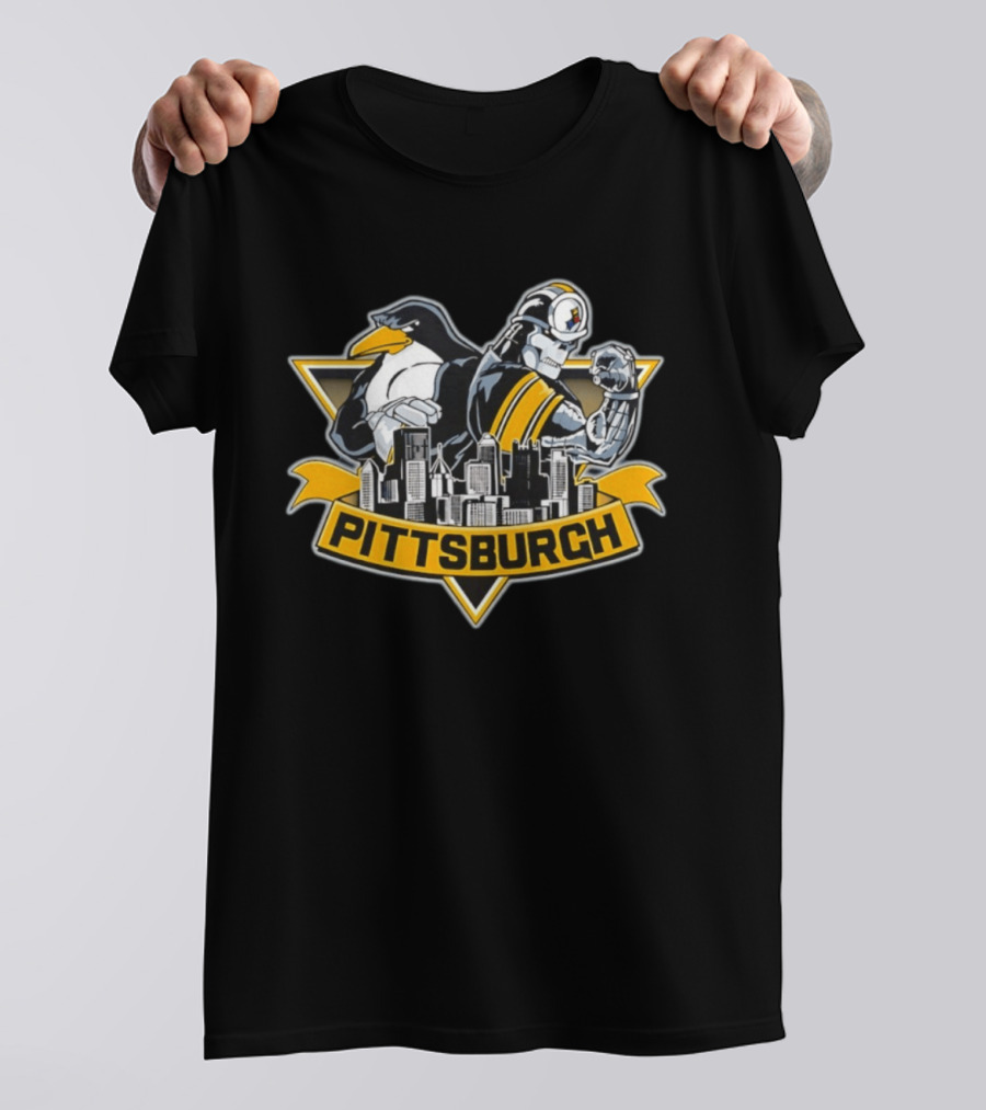 Pittsburgh Penguins Steelers City Skyline 2026 T-Shirt