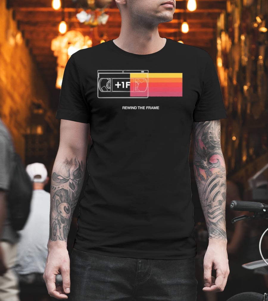 Rewind The Frame Retro VHS Tape 80s Aesthetic T-Shirt
