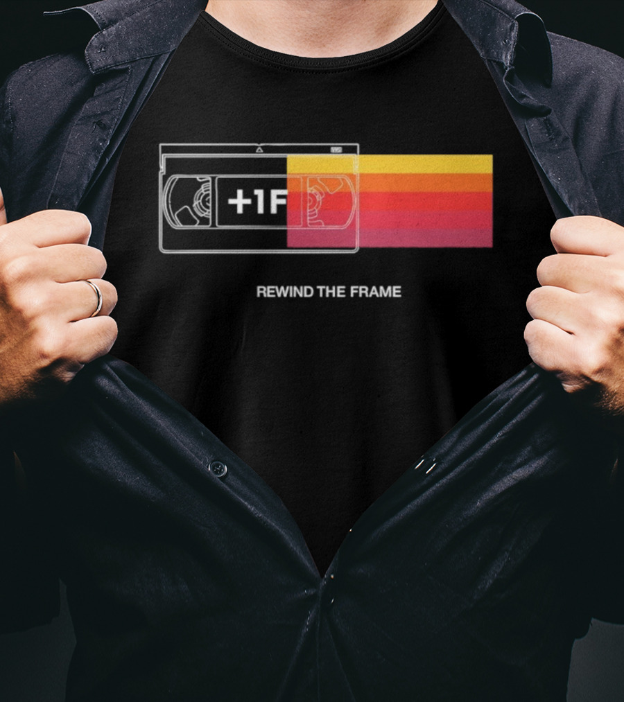Rewind The Frame Retro VHS Tape 80s Aesthetic T-Shirt