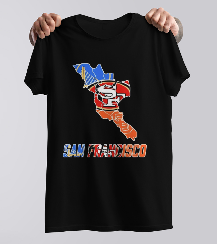 San Francisco State Map Golden State Warriors 49ers 2026 T-Shirt