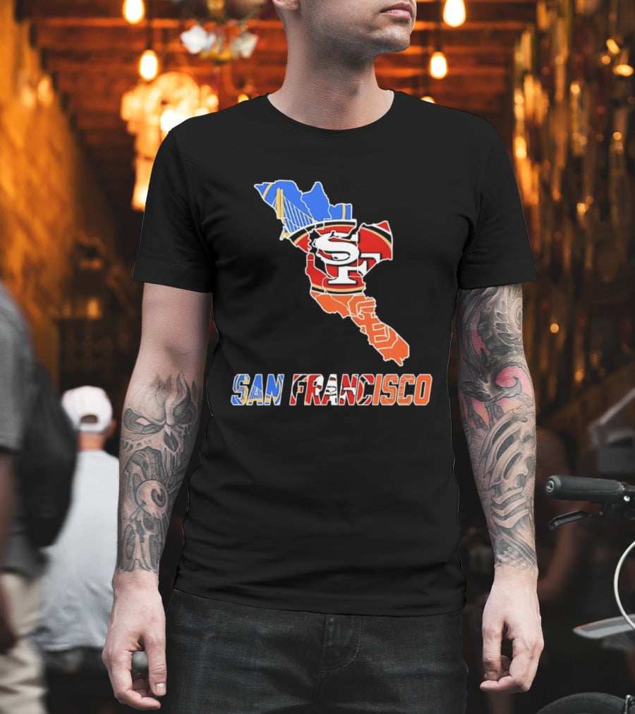 San Francisco State Map Golden State Warriors 49ers 2026 T-Shirt