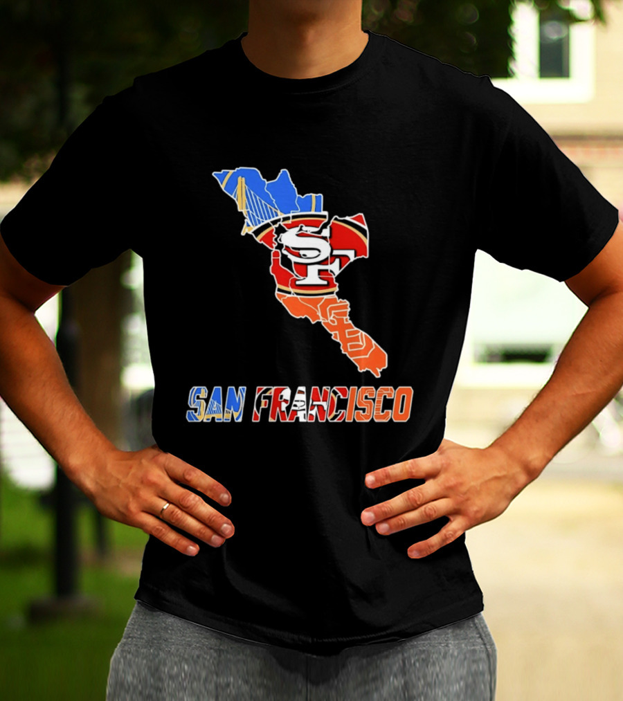San Francisco State Map Golden State Warriors 49ers 2026 T-Shirt