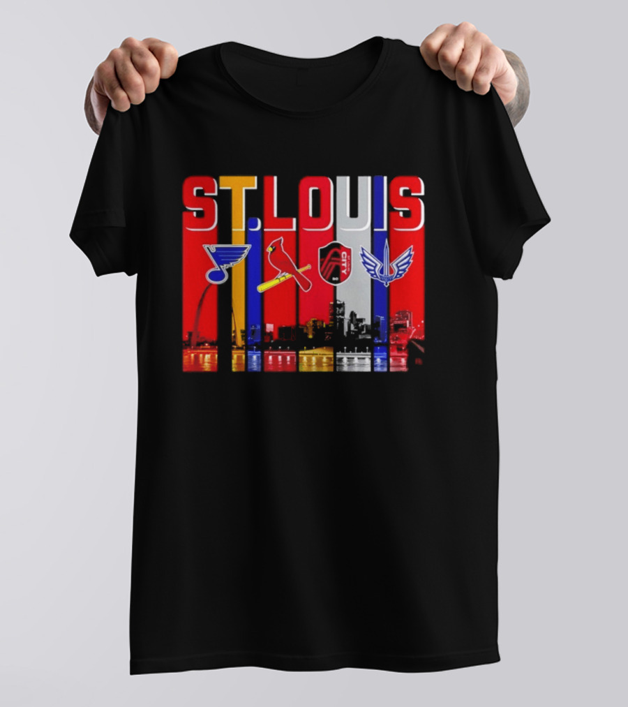St Louis City Blues Cardinals BattleHawks Skyline Season 2026 T-Shirt