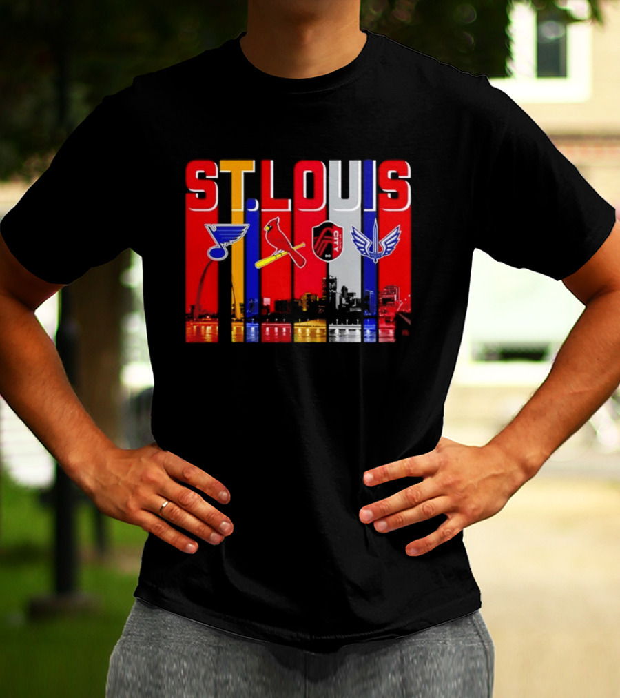 St Louis City Blues Cardinals BattleHawks Skyline Season 2026 T-Shirt