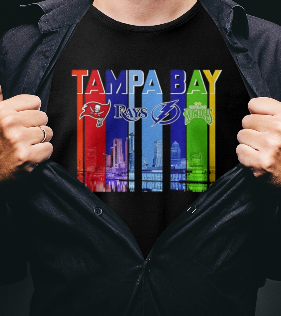 Tampa Bay Buccaneers Rays Lightning Rowdies Skyline 2026 T-Shirt
