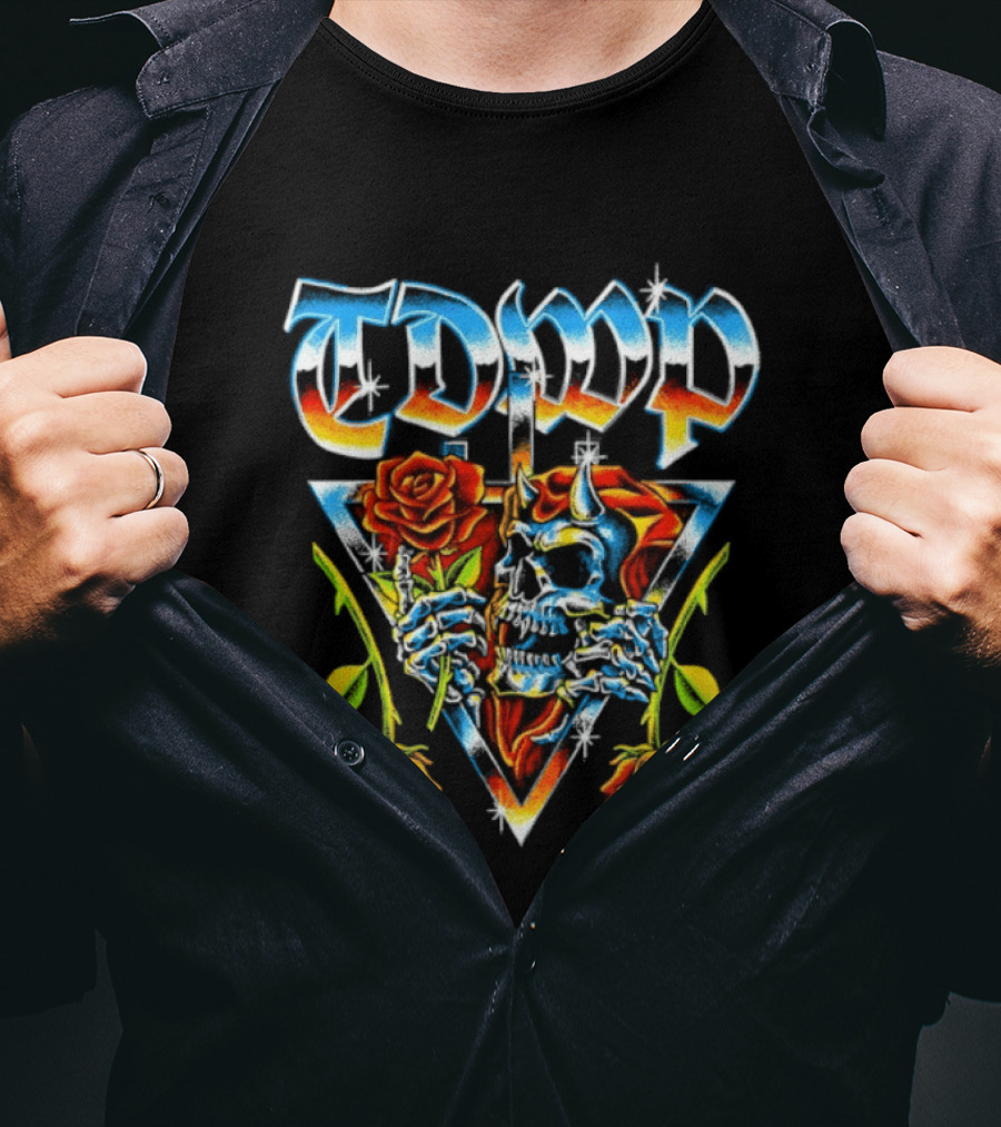 TDWP Devil Skull Roses Metalcore Band T-Shirt