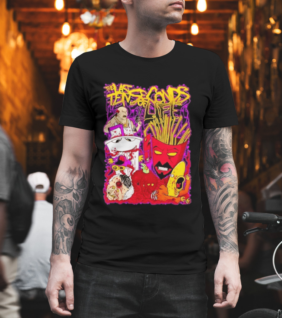 The Last Ten Seconds Of Life Aqua Teen Hunger Force Characters Frylock Master Shake Meatwad Carl T-Shirt