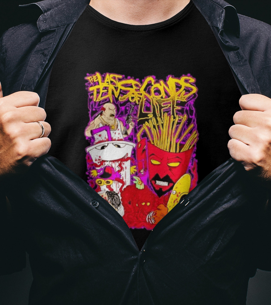 The Last Ten Seconds Of Life Aqua Teen Hunger Force Characters Frylock Master Shake Meatwad Carl T-Shirt