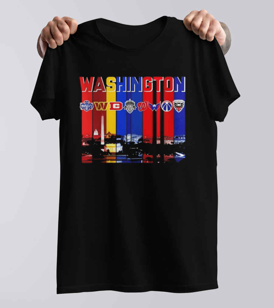 Washington Mystics Commanders Spirit Nationals Wizards DC United T-Shirt