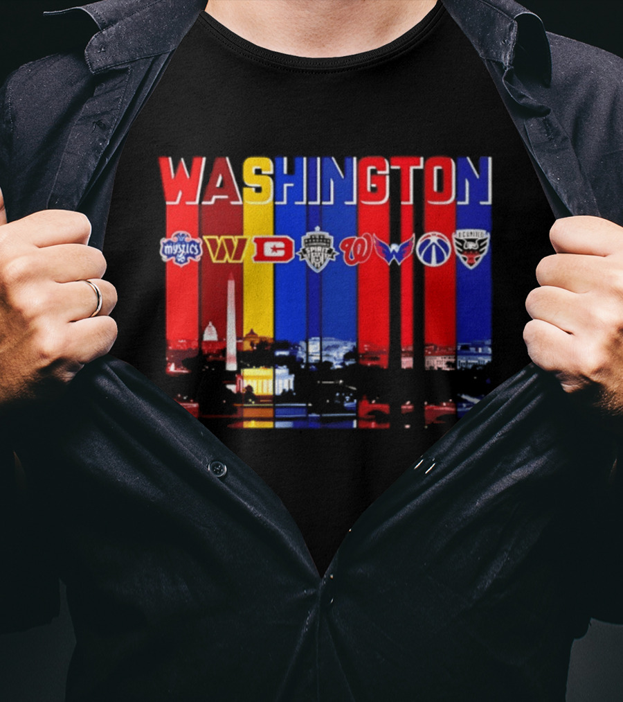 Washington Mystics Commanders Spirit Nationals Wizards DC United T-Shirt