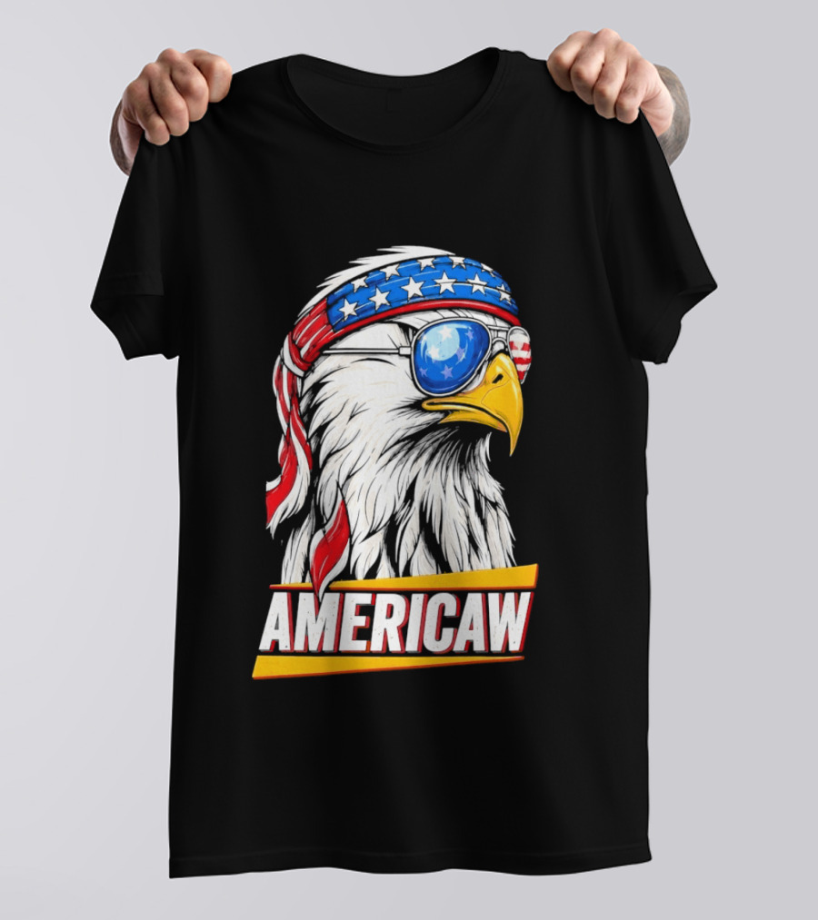 Bald Eagle Americaw Bandana American Flag USA T-Shirt