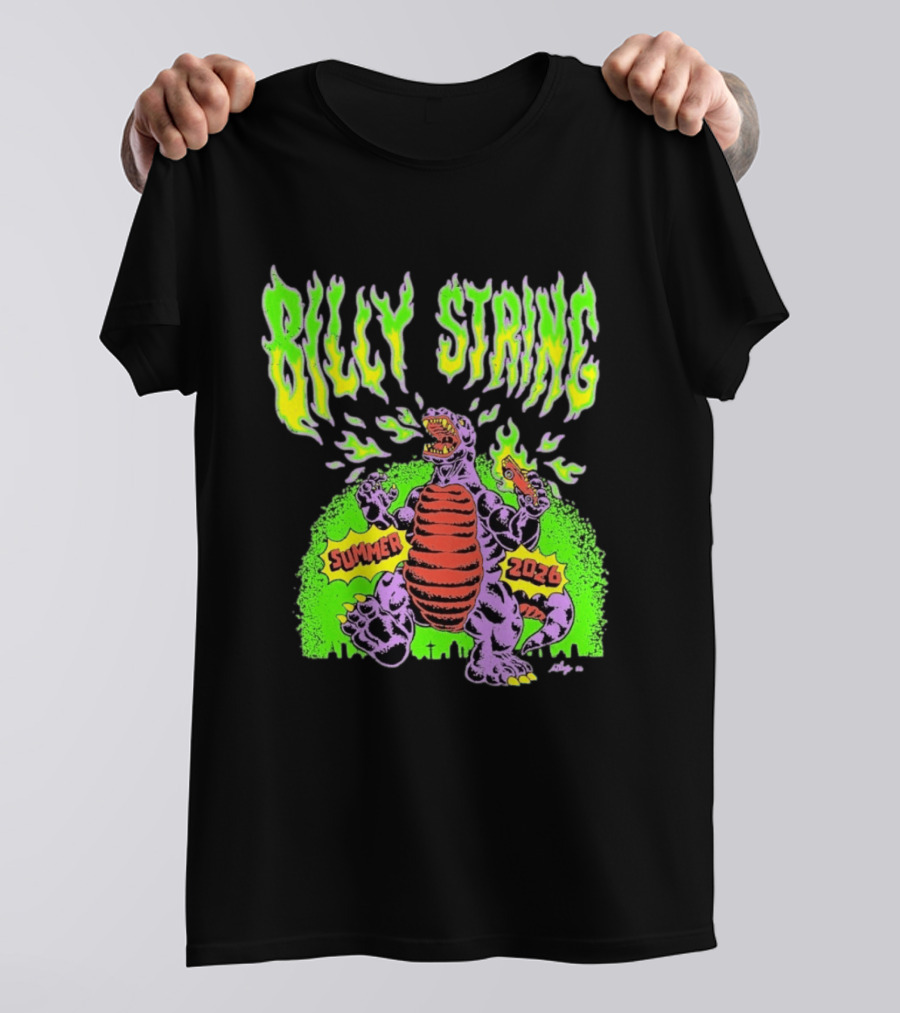 Billy Strings Summer 2026 Terrible Lizard Monster Concert Tour Neon Comic T-Shirt