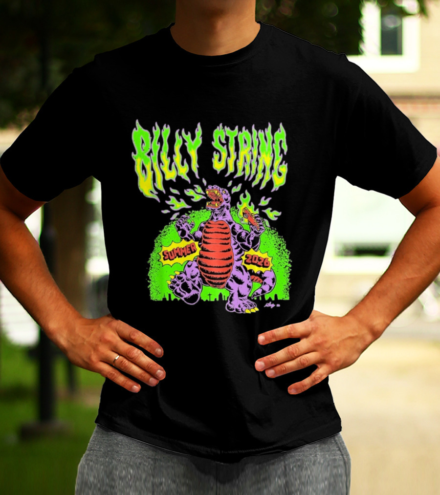 Billy Strings Summer 2026 Terrible Lizard Monster Concert Tour Neon Comic T-Shirt