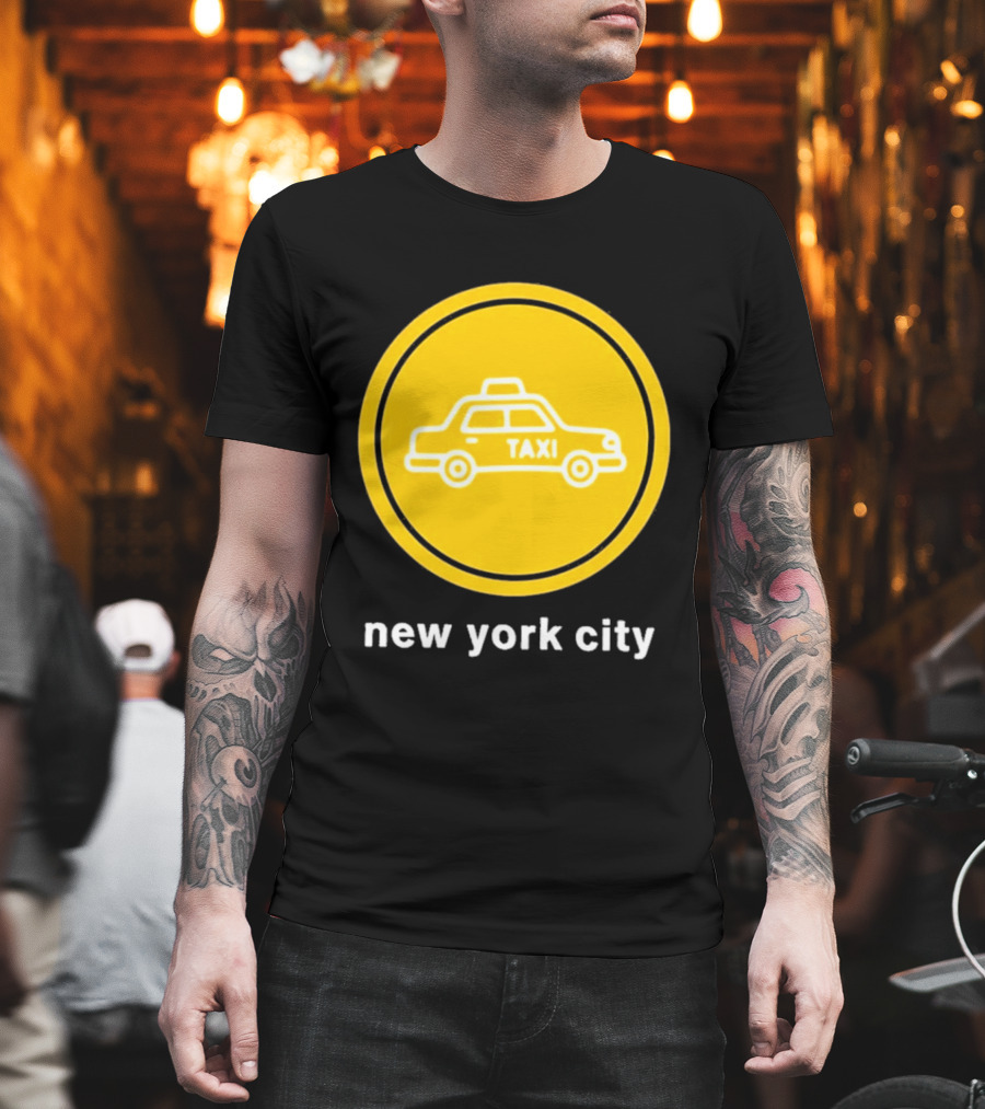 New York City Taxi Cab Blink 182 Iconic Yellow Circle T-Shirt