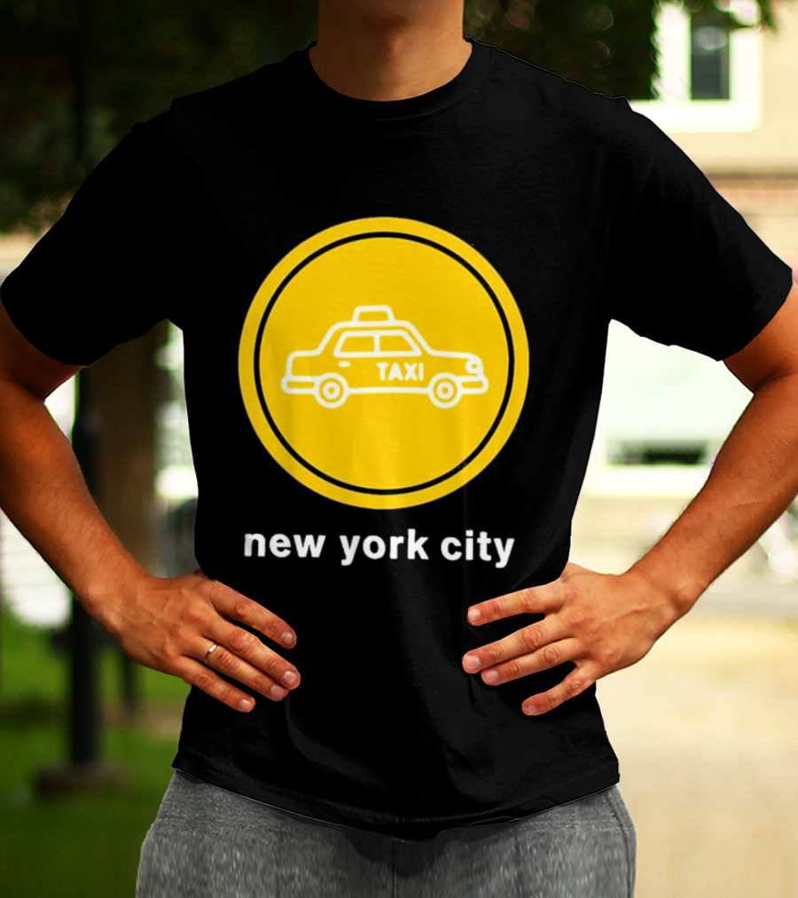 New York City Taxi Cab Blink 182 Iconic Yellow Circle T-Shirt