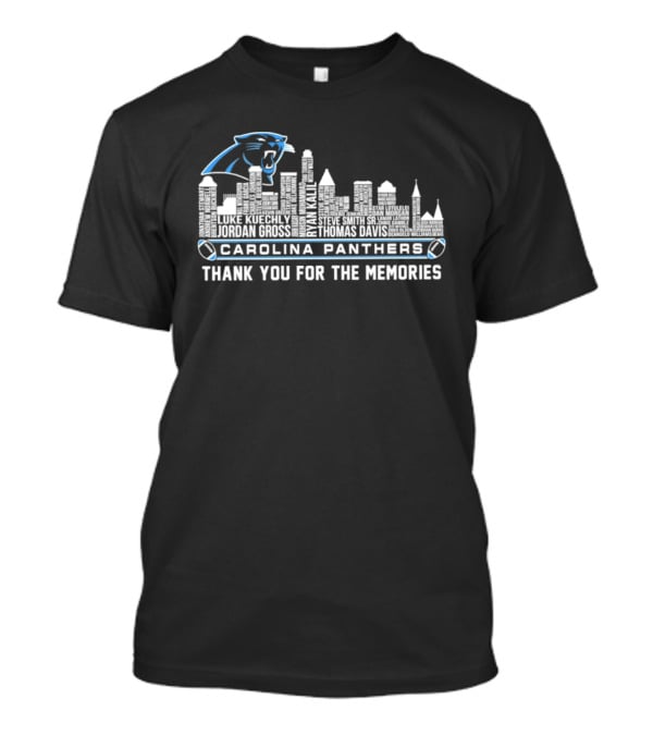 Carolina Panthers City Skyline Player Names Thank You For The Memories T-Shirt