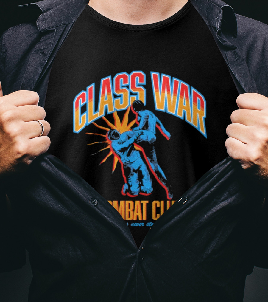 Class War Combat Club Comrades Never Stop Fighting Vintage Brawler Aesthetic T-Shirt