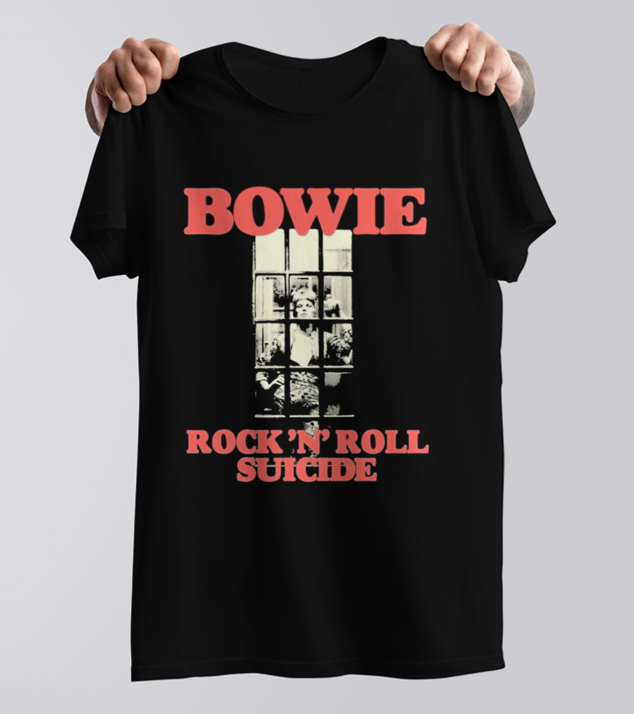 Bowie Rock N Roll Suicide Vintage Block T-Shirt