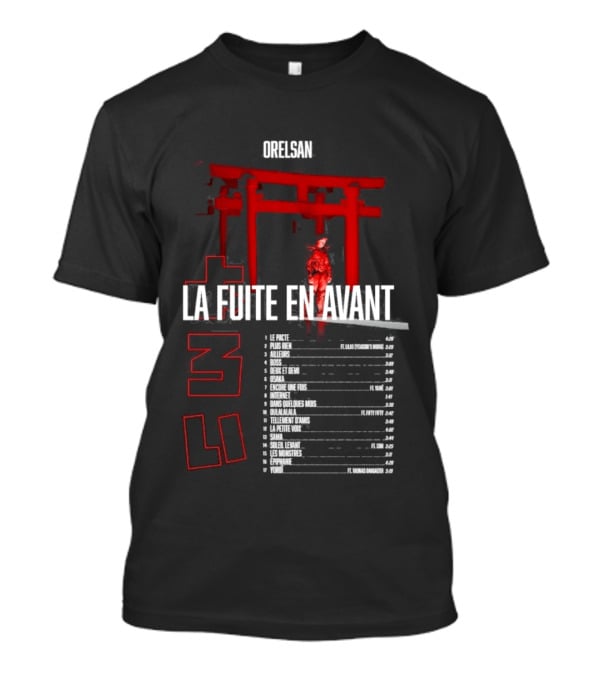 Orelsan La Fuite En Avant Rouge Tour Dates 2024 T-Shirt
