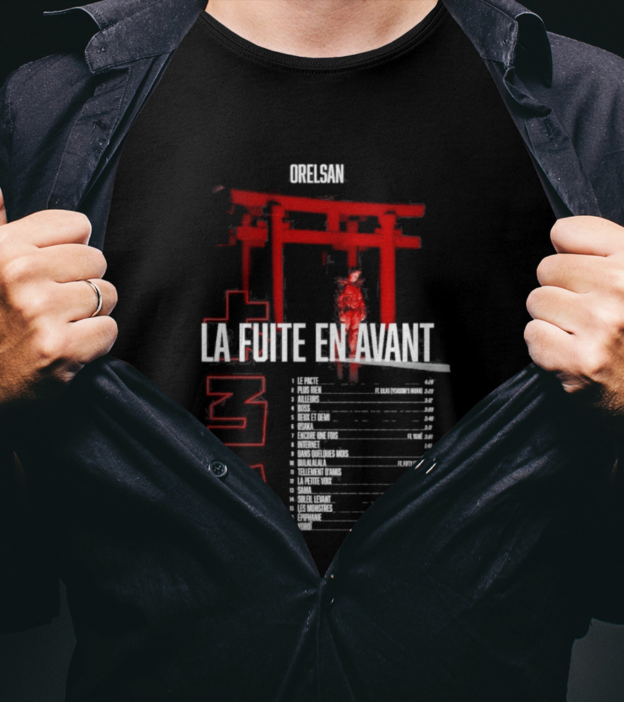 Orelsan La Fuite En Avant Rouge Tour Dates 2024 T-Shirt