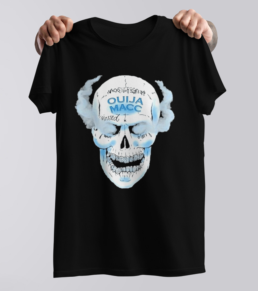 Ouija Macc Skull Blessed Trash Smoke Effect Design D 977 T-Shirt