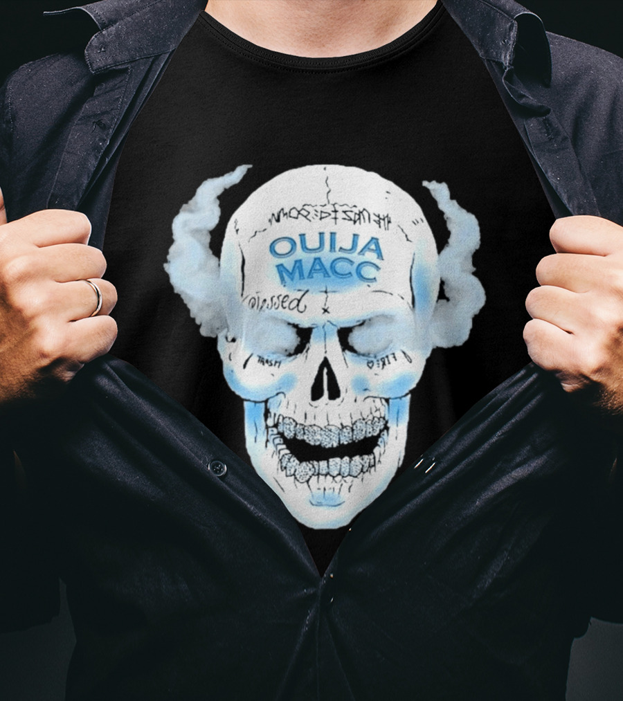 Ouija Macc Skull Blessed Trash Smoke Effect Design D 977 T-Shirt