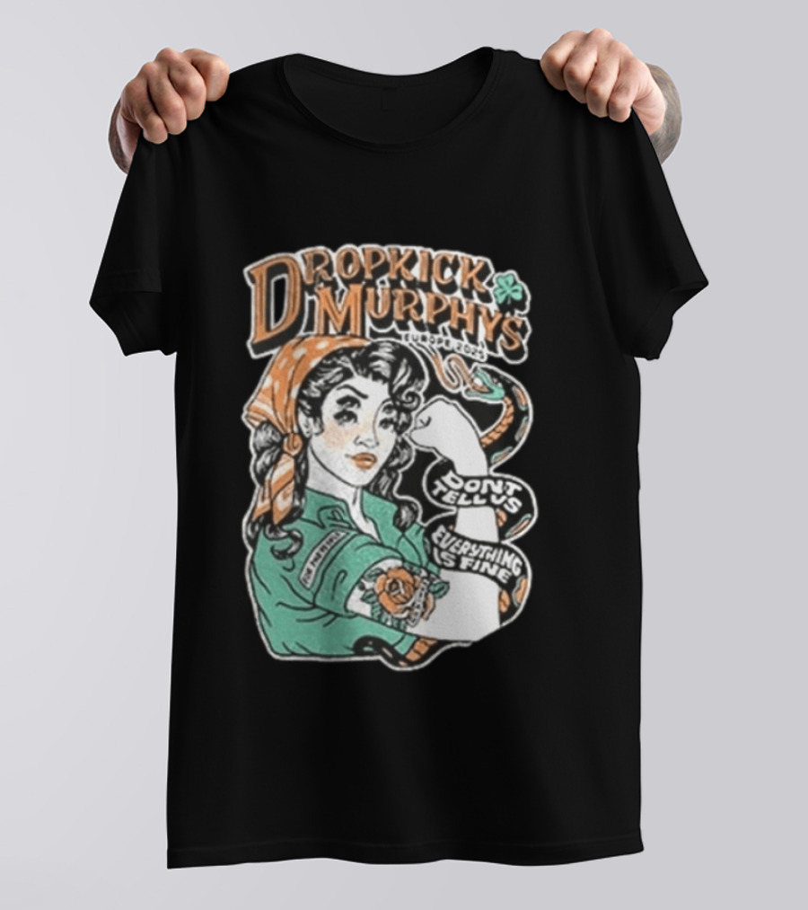Dropkick Murphys Europe 2025 Tour Don't Tell Us Everything Is Fine Snake T-Shirt
