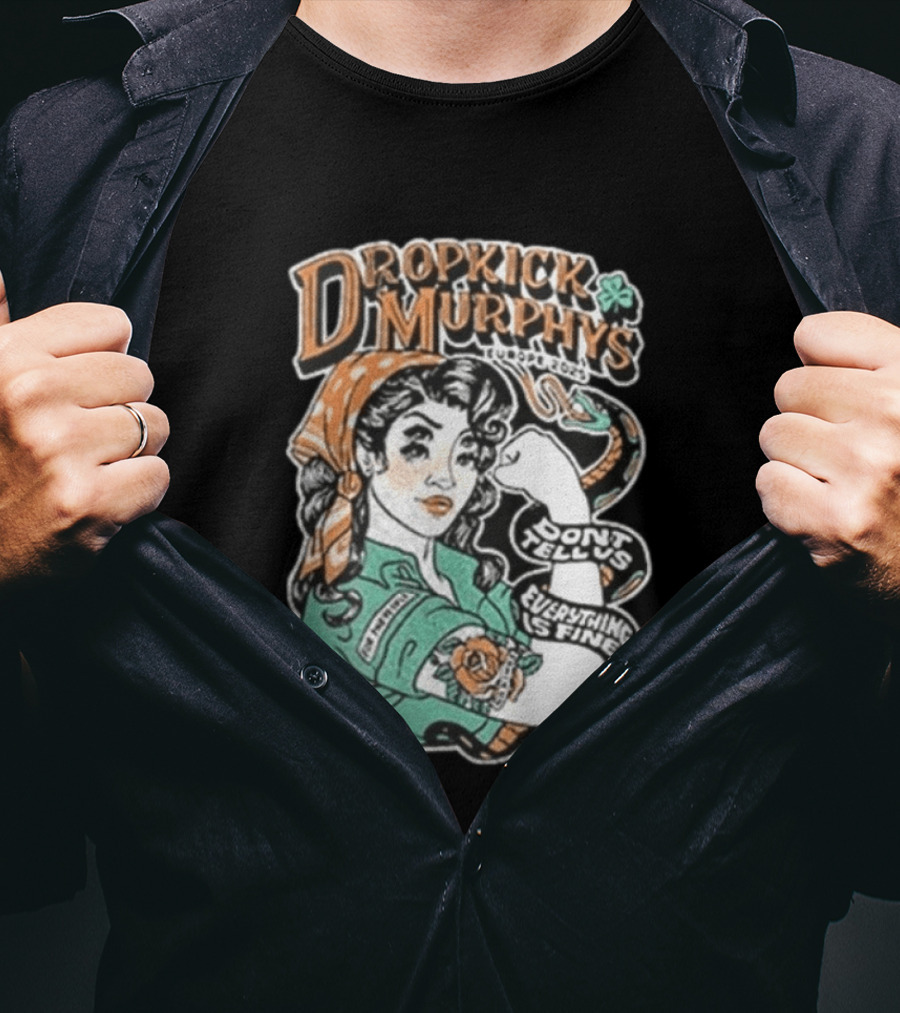 Dropkick Murphys Europe 2025 Tour Don't Tell Us Everything Is Fine Snake T-Shirt