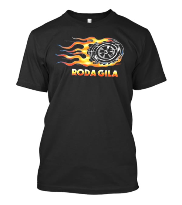Roda Gila Kelompok Penerbang Roket Motorbike Flame Wheel Graphic 2 Sided T-Shirt