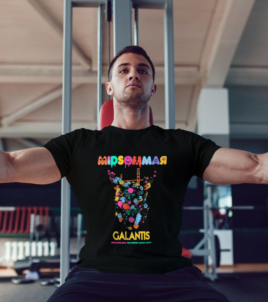 Midsommar Galantis Midway Block Party 2026 Vibrant Paint Explosion T-Shirt