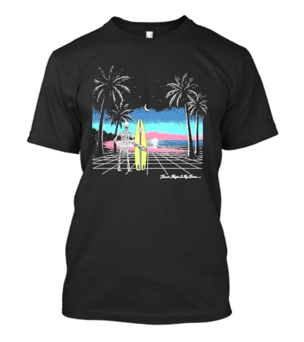 Imagine Dragons There's Magic In My Bones Retro Tropical Surf Scene Palms Sunset Ocean Beach Moon Surfer T-Shirt