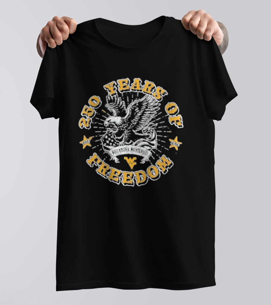 West Virginia Mountaineers 250 Years Of Freedom Americana Eagle T-Shirt
