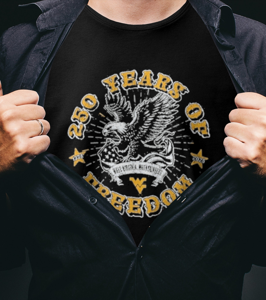 West Virginia Mountaineers 250 Years Of Freedom Americana Eagle T-Shirt