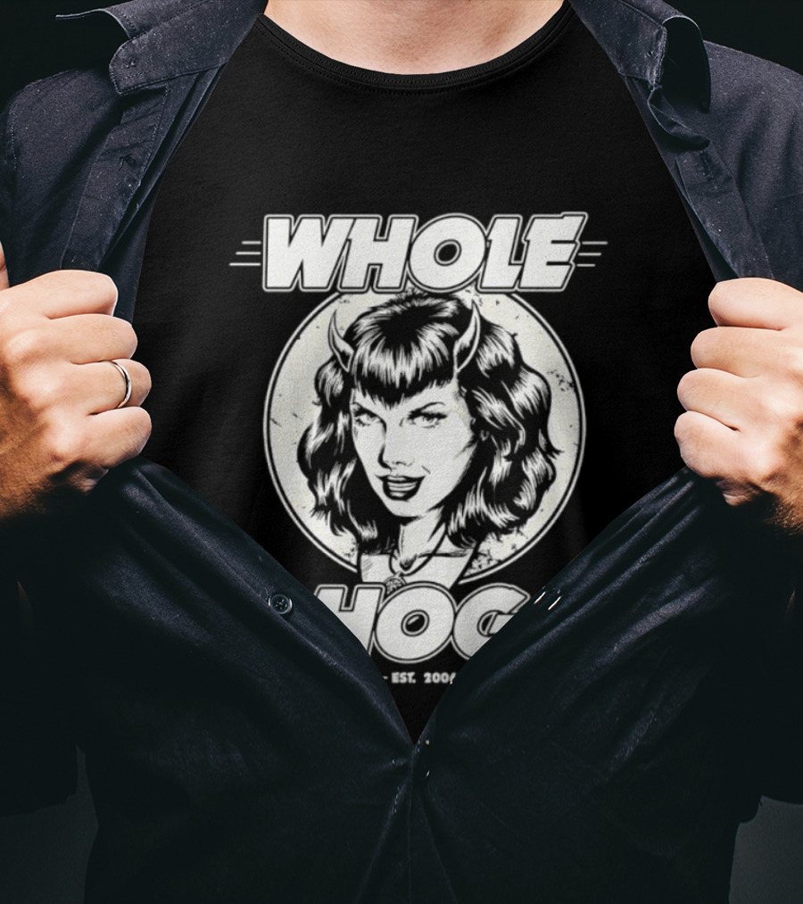 Whole Hog Est 2006 Retro Pinup T-Shirt