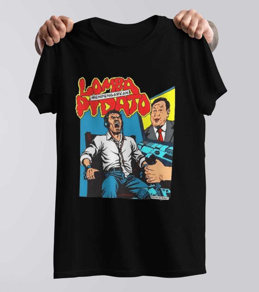 Lomba Pidato Mendengarkan Nobody Is Paying Us We All Hate Government For Free 2 Sided Comic T-Shirt