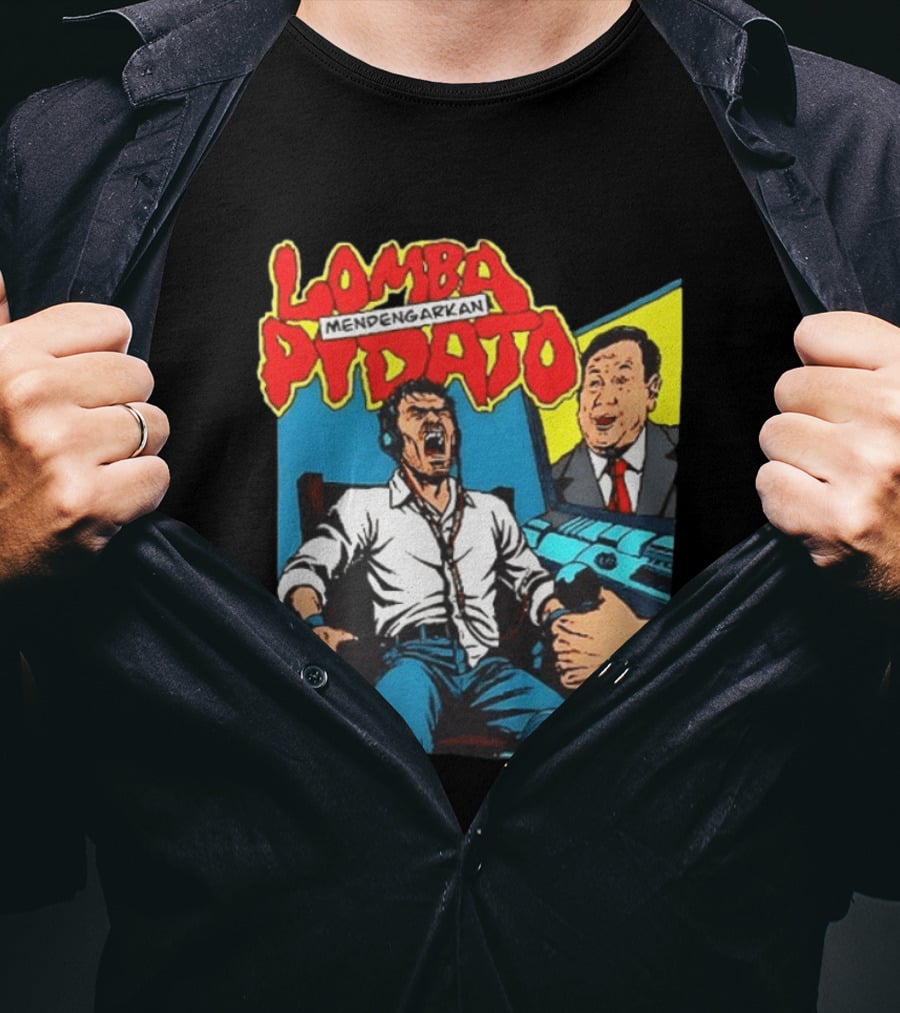 Lomba Pidato Mendengarkan Nobody Is Paying Us We All Hate Government For Free 2 Sided Comic T-Shirt