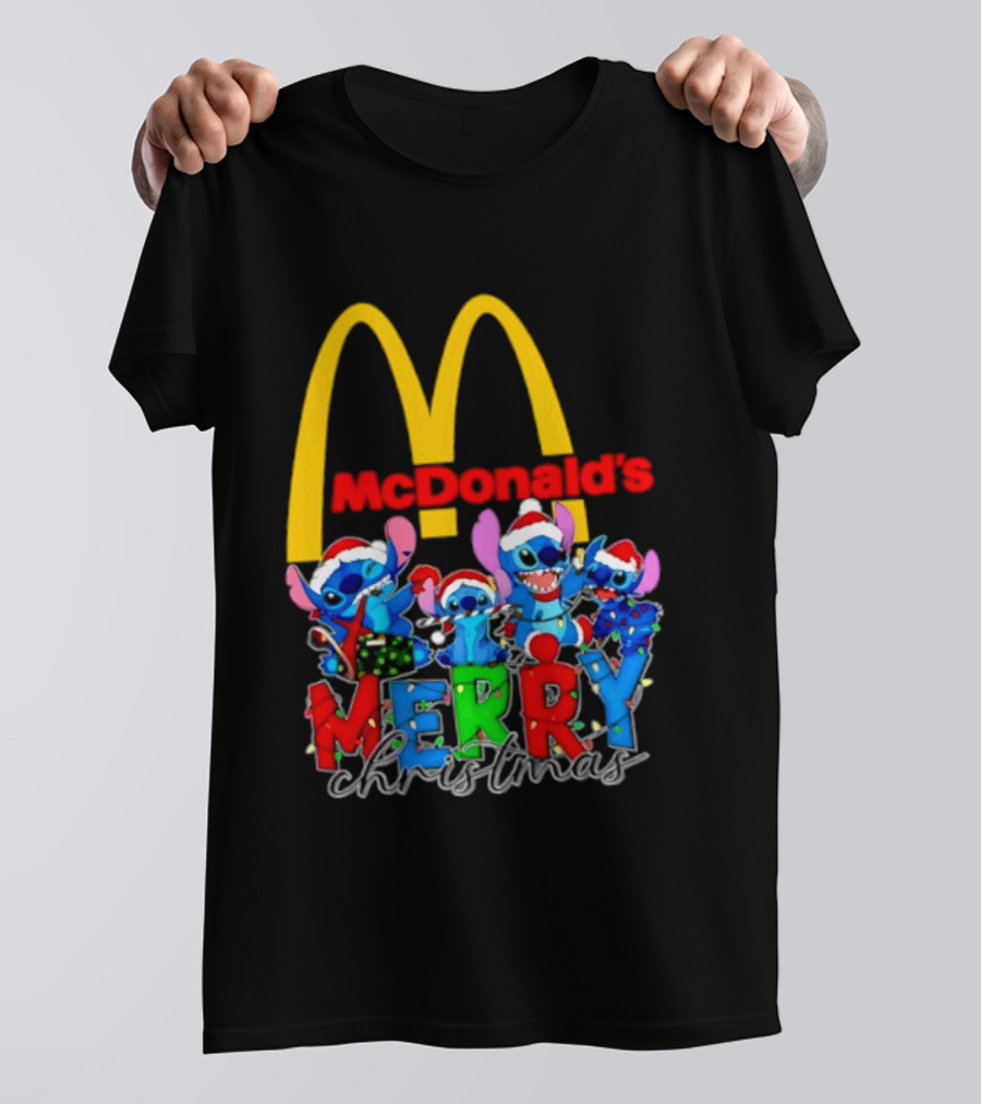 McDonald's Stitch Merry Christmas 2025 T-Shirt