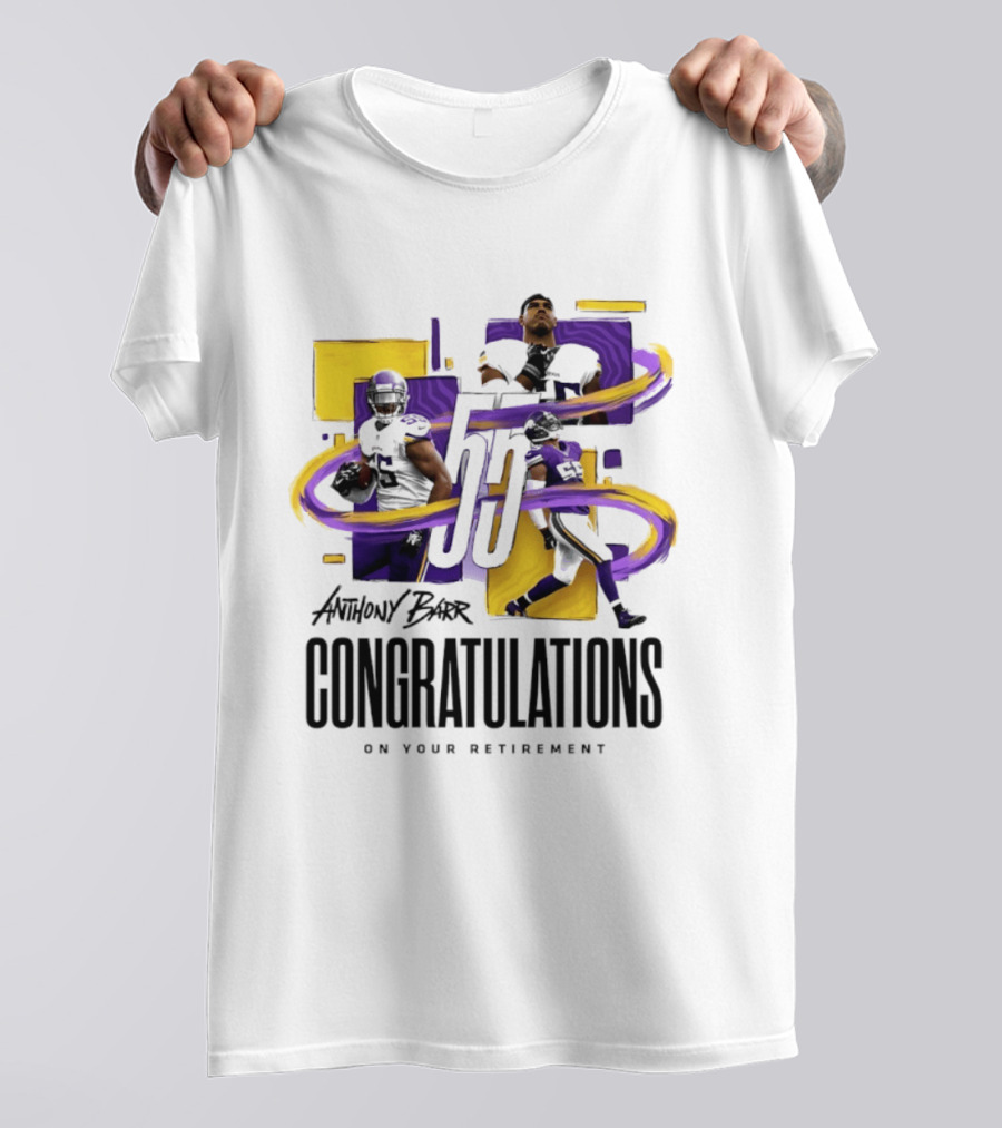 Anthony Barr 55 Minnesota Vikings Congratulations On Your Retirement T-Shirt